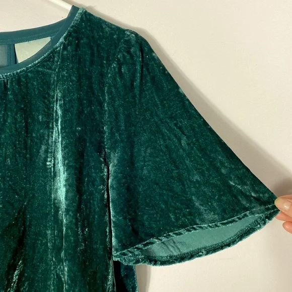 Maeve Green Velvet Blouse - Picture 6 of 11
